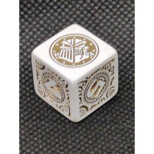 Single Privateer Press Warmachine White And Gold Promotional Dice